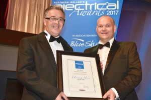 Ian Accepting UnSung Hero Award at the Electrical Awards